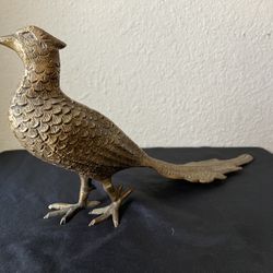 Mid Century Brass Pheasant 16 Inch 