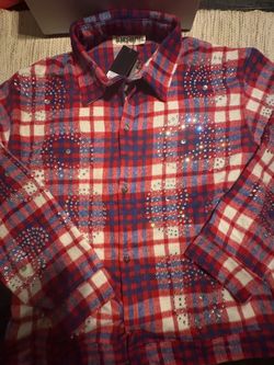 3XL Watson Rhinestone Plaid Flannel Shirt 3XL