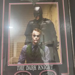 The Dark Knight Display – Christian Bale & Heath Ledger Signatures