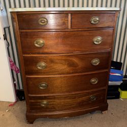 6 Drawer Tall Chest Dresser Marble Like Top