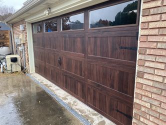 16x7 Walnut With Windows Garage Door