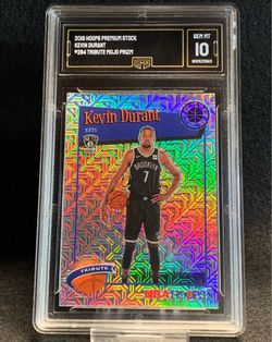 2019 Hoops Premium Stock ☄️ Kevin Durant ☄️ Tribute Mojo Prizm GMA 10 Mint 💎 - Brooklyn Nets / Phoenix Suns
