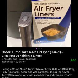 Cosori Air Fryer With Liners 