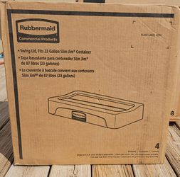 Rubbermaid Commercial Products Slim Jim 23-Gallon Trash Can Swing Lid