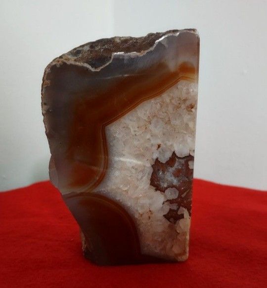 Polished Agate Nodule Paperweight ; measures in the photos; weight 2 lb 4 oz.