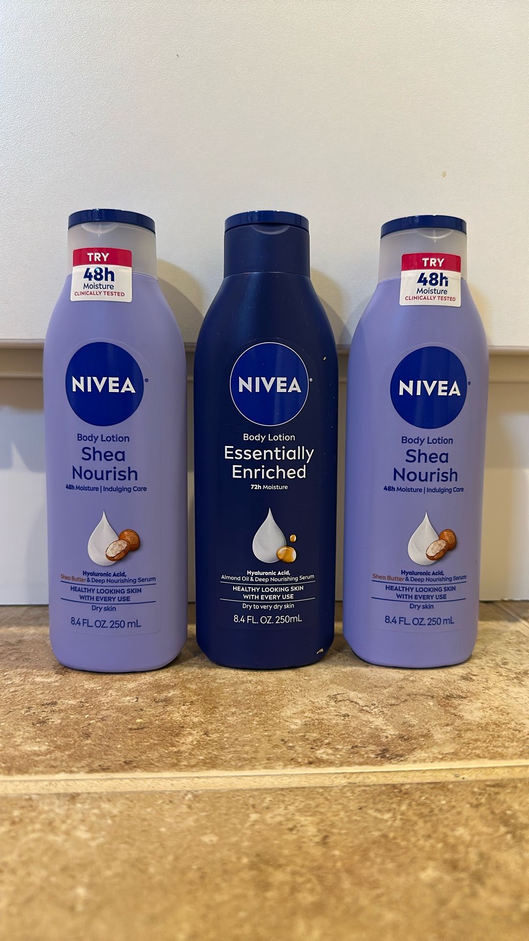 Nivea lotion 8.4 oz: $3 each