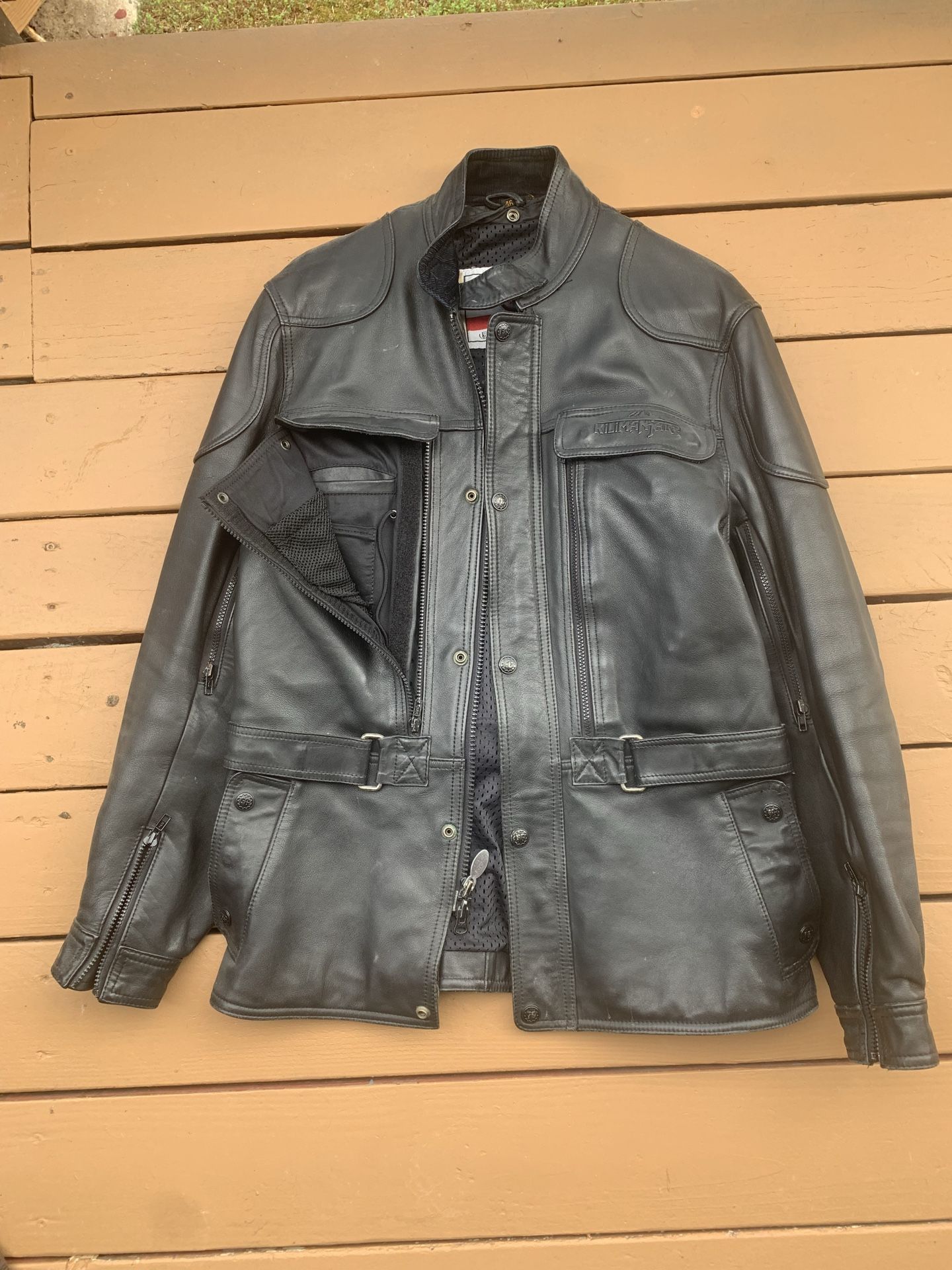 motorcycle Leather Touring Coat
