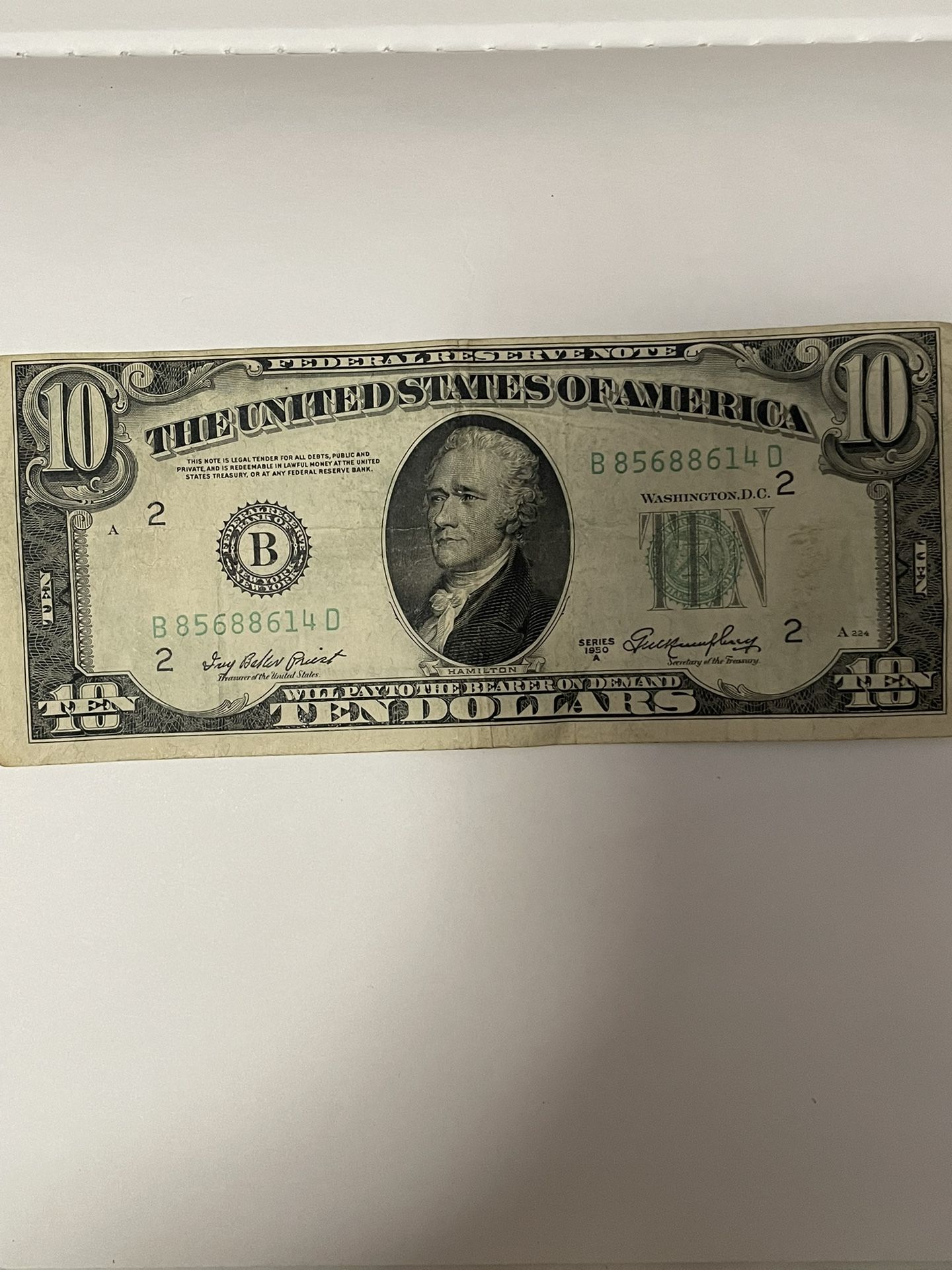 Rare $10 Dollar Bill From 1950 Misprint