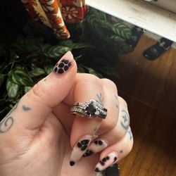Unique Black Diamond Engagement Ring 