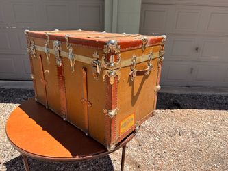 Vintage Union Trunk Factory Steamer EXTRA LARGE Travel Home Decor Storage Decoration
