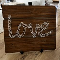 Wood Love Sign With Stand