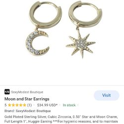 Sterling Silver Celestial Huggie Hoops