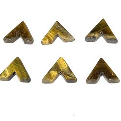Lot Of 10 Tiger Eye Pyramid Beads 