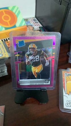 AJ Dillon Donruss Optic Rated Rookie Pink Prizm Card