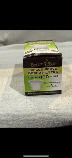 Single Serve Coffee Filters 100 Count Disposable Paper Compatible W/ K-Cup New