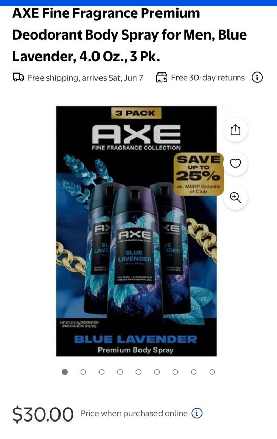 Blue Lavender Axe Body Spray!.