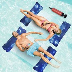 Portable pool floats 2 pack with air pump