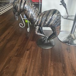 Metal Zebra Statue