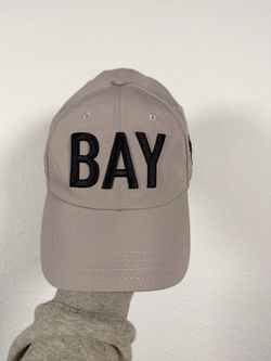 Pukka BAY Adjustable Baseball Cap Hat Taupe Beige Black Embroidered