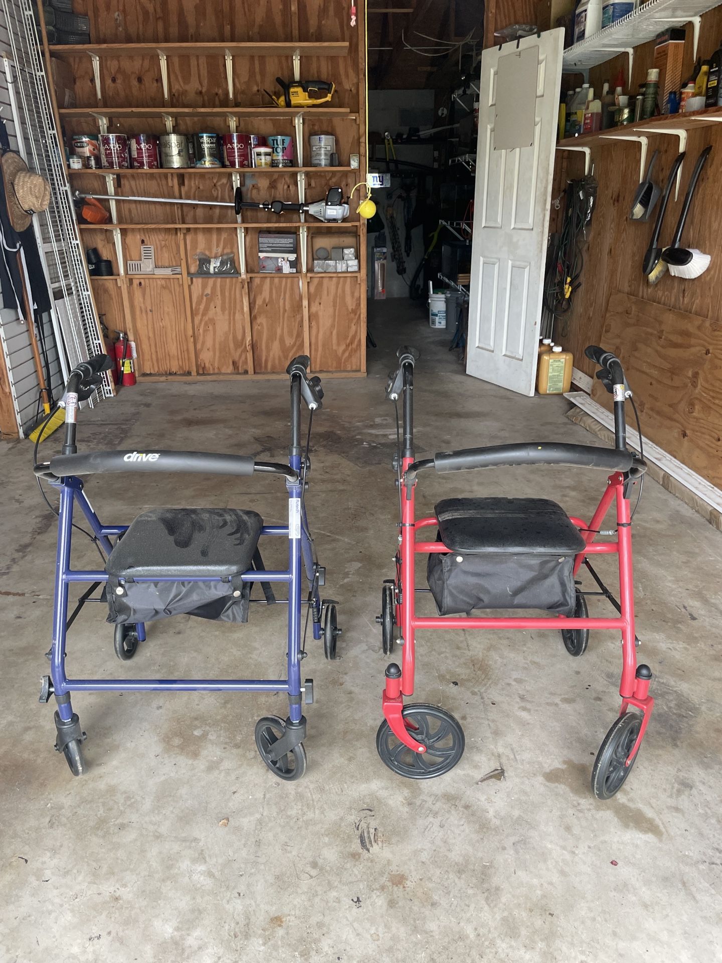 Red & Blue Wheeled Walkers OBO Like New