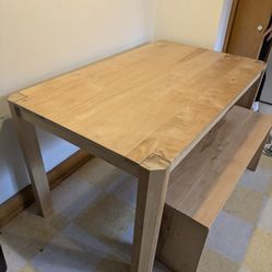Custom Wood Kitchen Table And Bench 