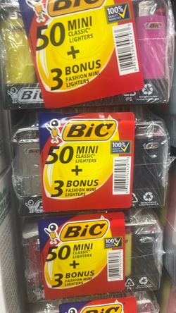 BIC Mini Classic Lighters 50-Pack + 3 Bonus