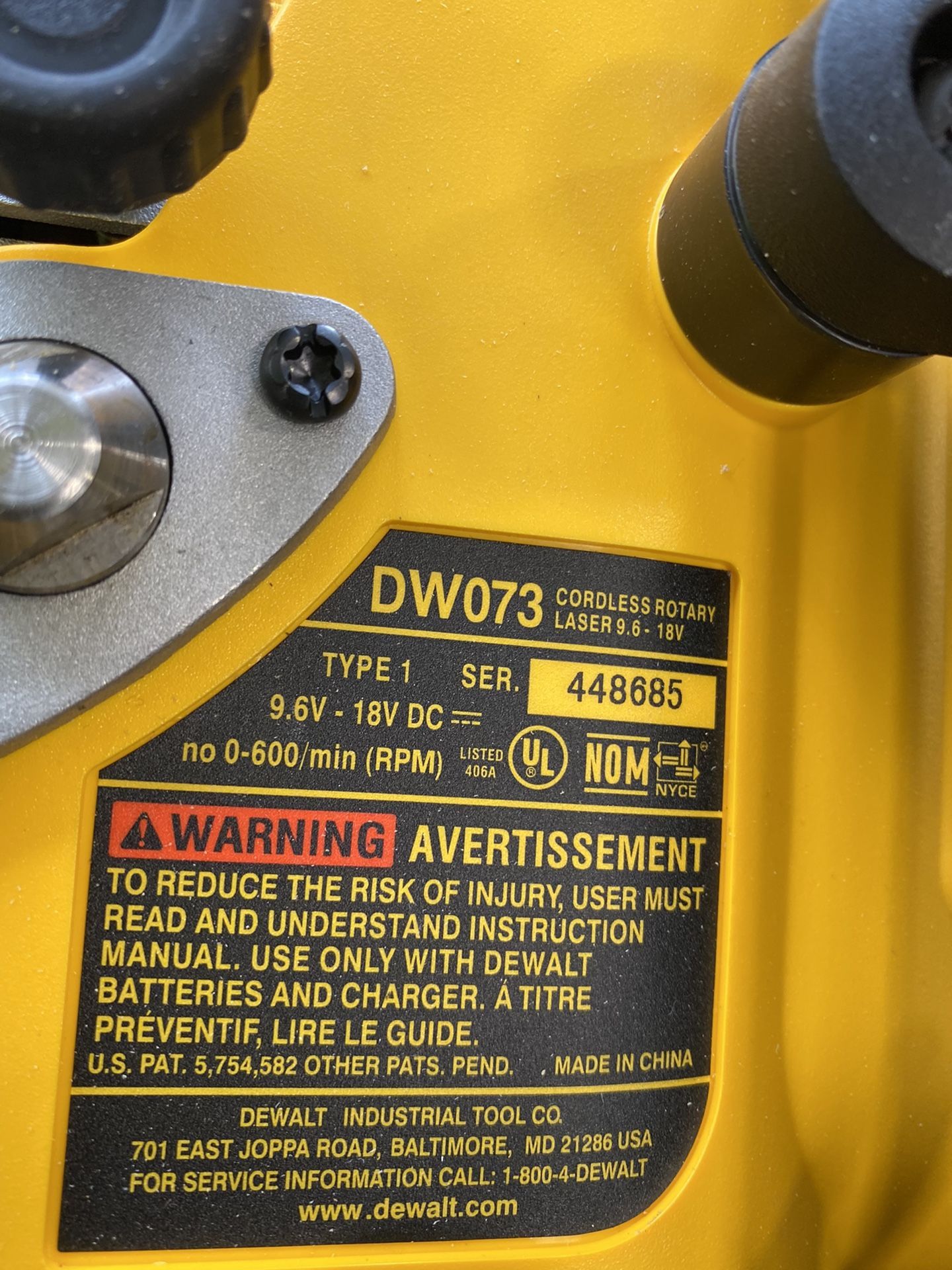 DEWALT DW073 18V Cordless Level Laser