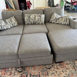 Gray Sectional Sofa With Storage