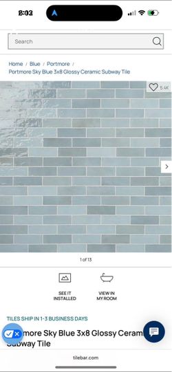 Blue 3x8 blue ceramic subway tile