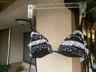Black and white polka dot bikini