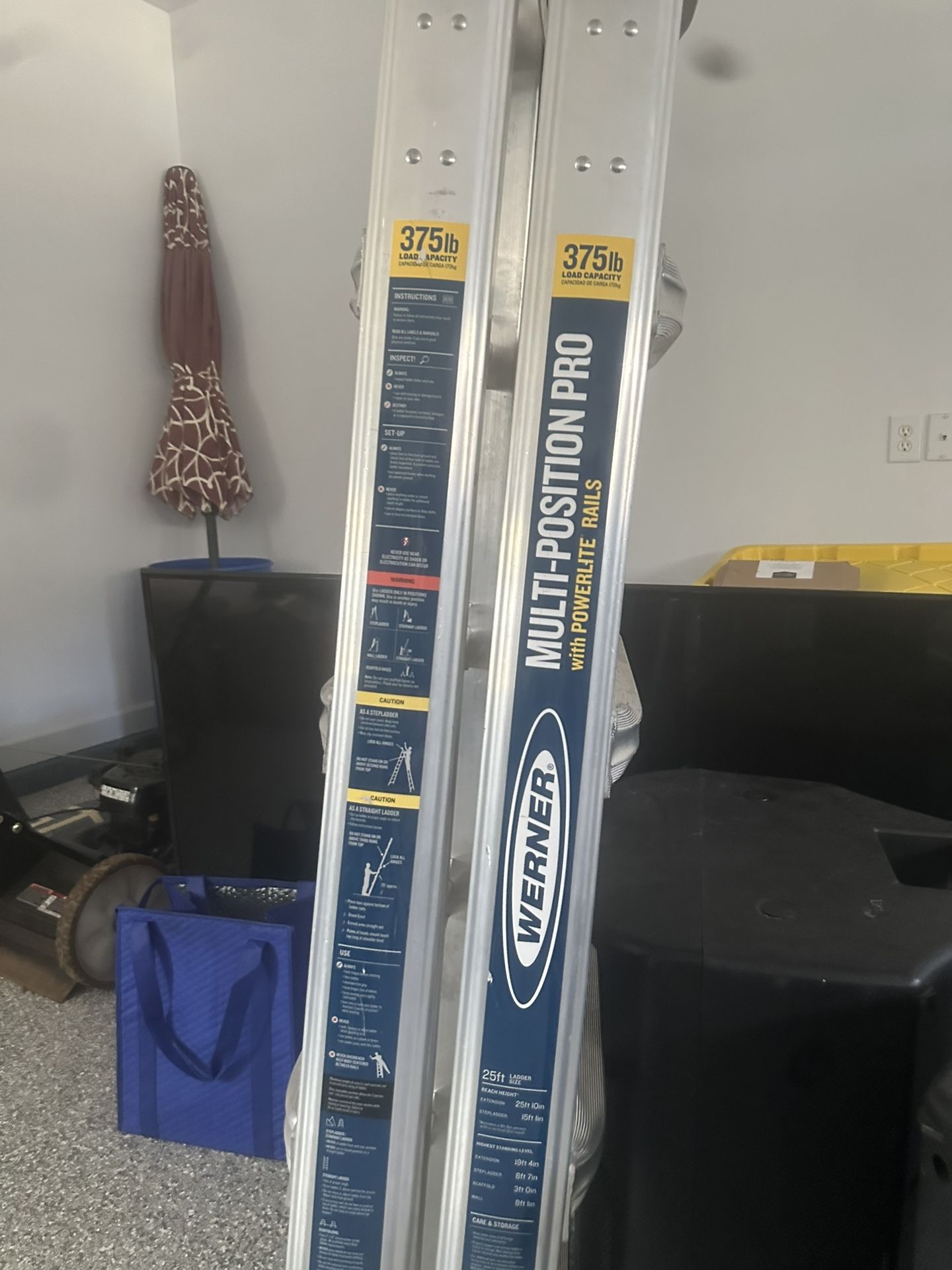 5 in 1 Multi Position Pro 26 ft. Reach Aluminum Adjustable Multi Position Ladder, 375 lb. Load Capacity