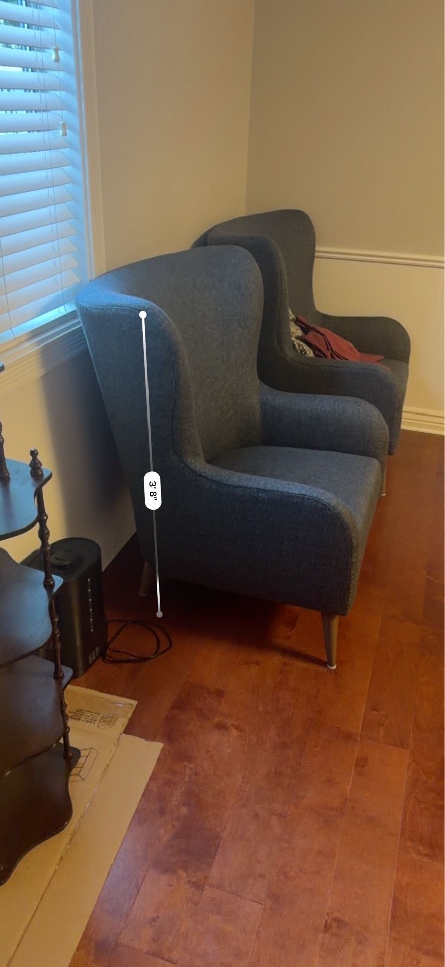 Modern Wingback Accent Chairs – Dark Gray – Excellent Condition