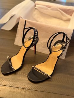 Christian Louboutin So Me 100 Spiked Sandals Black/Silver – EU 38 – Box & Extras