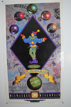 Vintage Great Circus Parade Milwaukee 1993 Poster 200th Anniversary Circus World