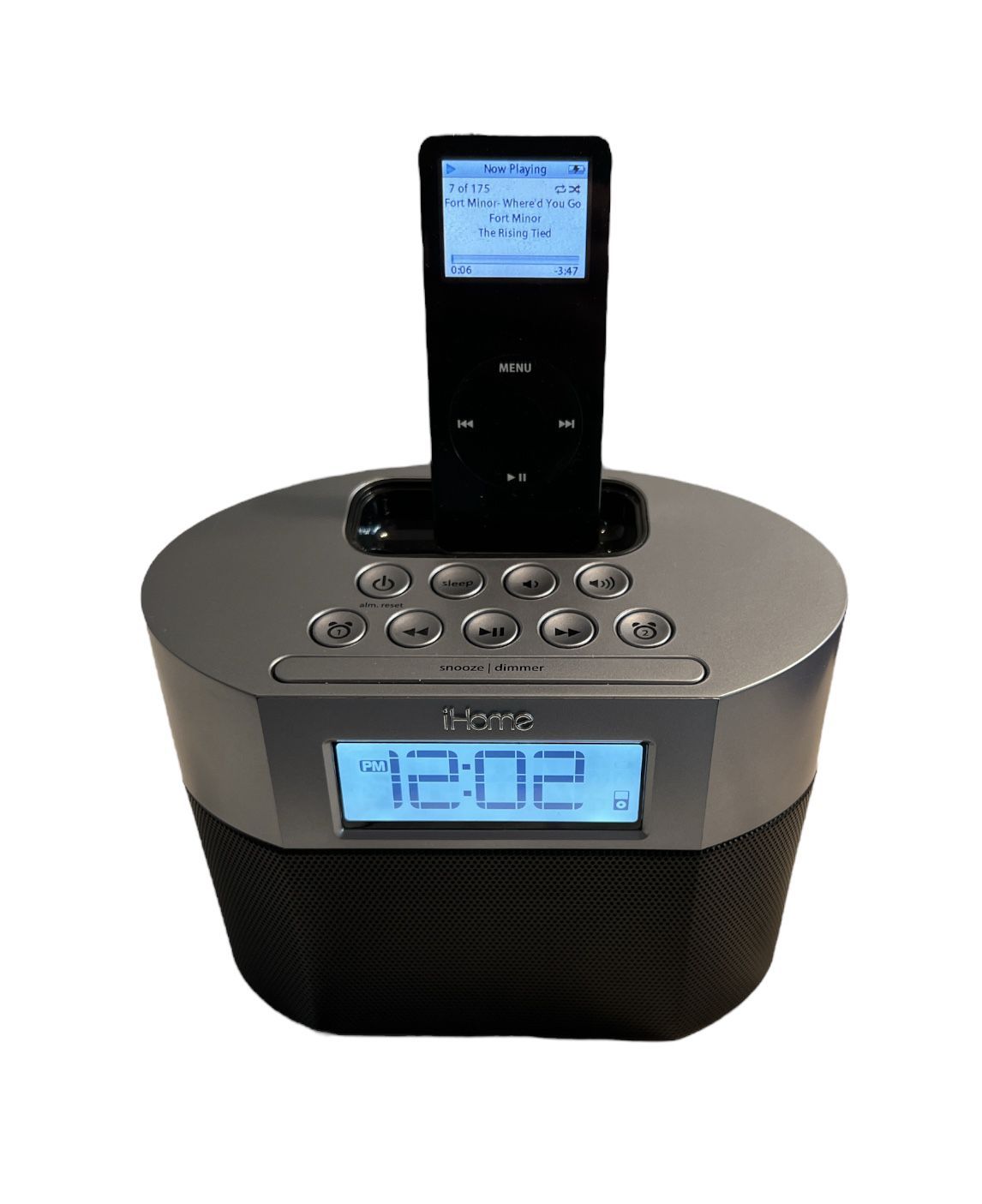 iHome iP23 Music Audio Player/ Alarm Clock Vintage