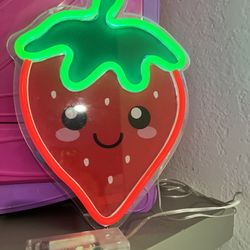 Strawberry Neon Light Battery Operated - Kids Room