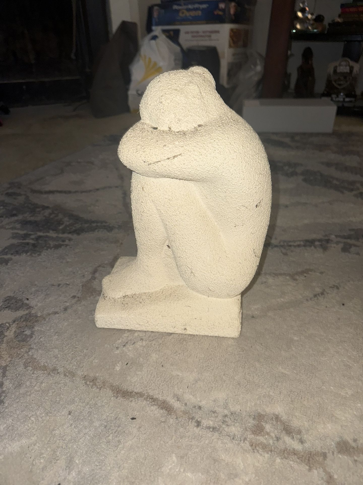 Solitude – Minimalist Textured Human Figure Sculpture | Emotional Modern Art Decor