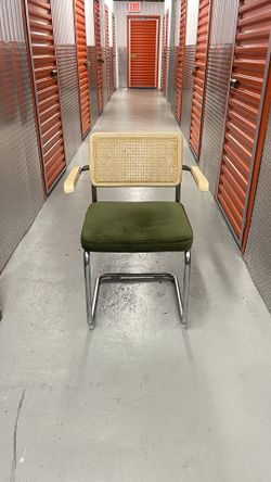 Zesthouse Mid-Century Modern Rattan Velvet Dining Arm Chairs, Set of 2