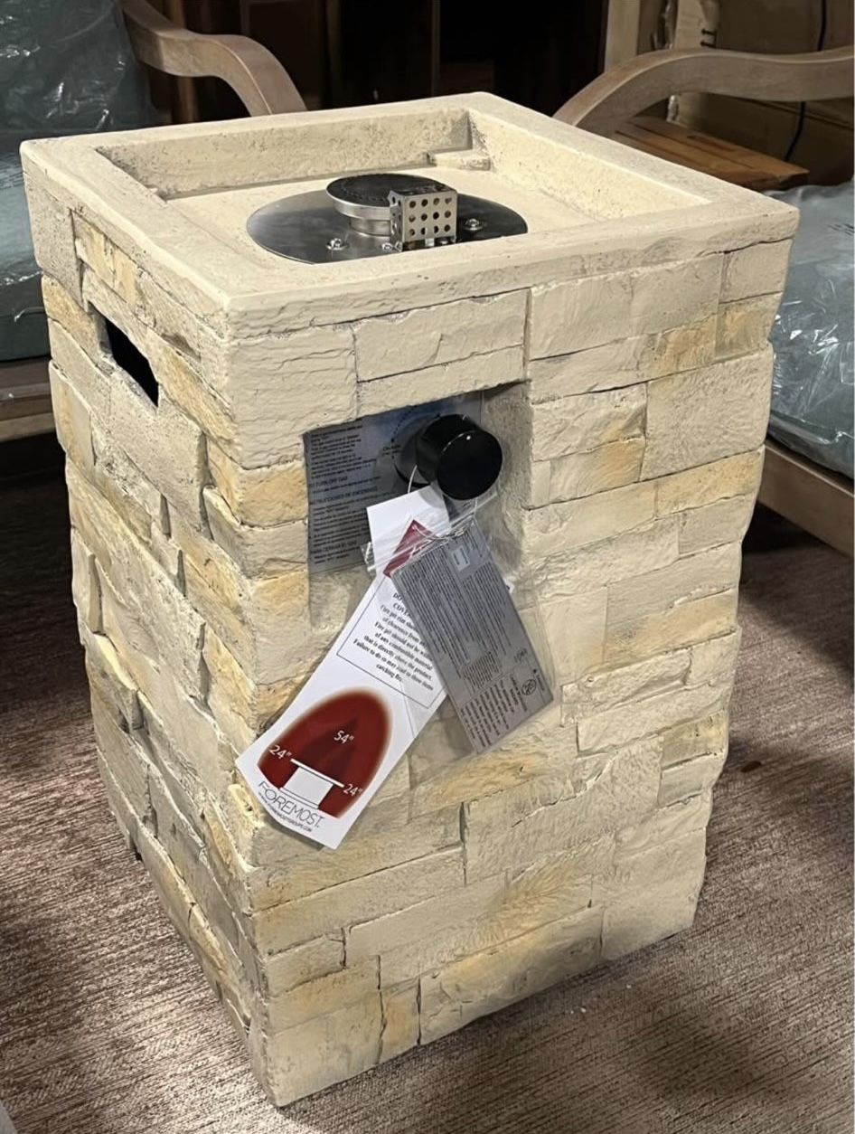 16" Stack Stone Column Fire Pit Light Brown - Threshold™