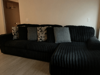 Like New Black Suede Sectional Sleeper Sofa - 4 Seats - Vancouver, WA