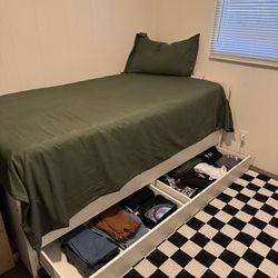 Twin Bed With Storage Drawers