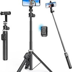 new 62" Phone Tripod - MIIASI Extendable Tripod for iPhone and Selfie Stick Tripod with Remote, 360° Ball Head Upgraded Cell Phone Tripod for Video Re