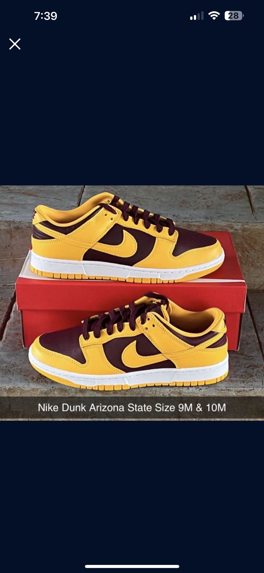Nike Dunk Arizona State Size 9M 10M Deadstock