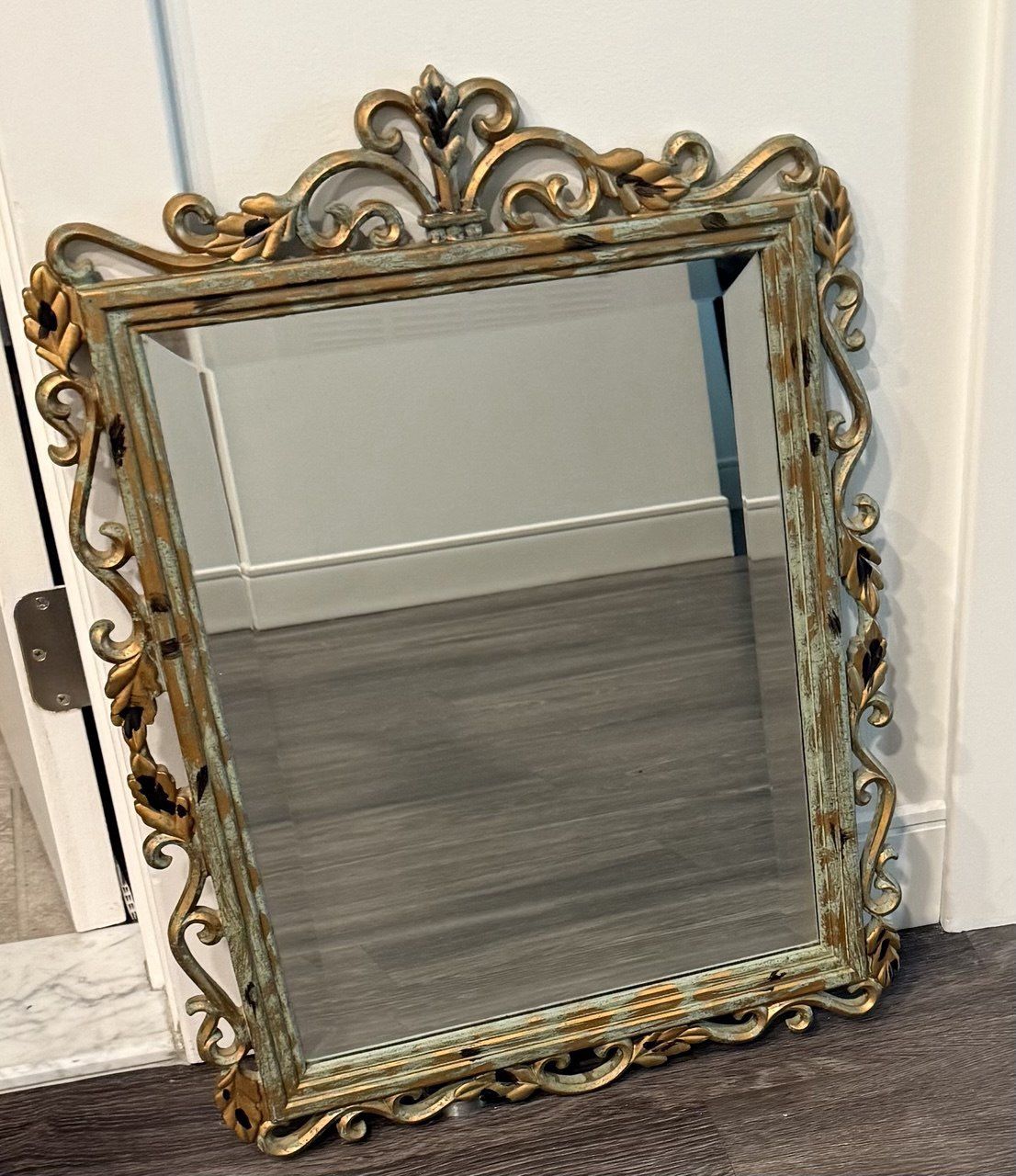 A beautiful old fashioned solid wood mirror. $25
