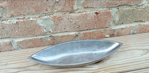 Boat-Shaped Pewter Dish