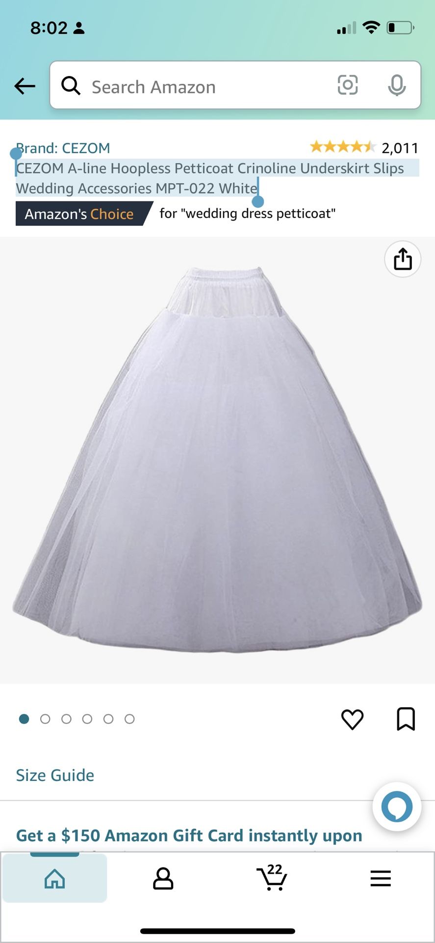 CEZOM A-line Hoopless Petticoat Crinoline Underskirt Slips Wedding Accessories MPT-022 White