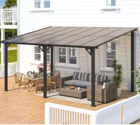 New in Box 14' x 10' Gazebo for Patio Hard Top Lean to Gazebo Pergola with Roof (140 Sq.Ft Shaded)