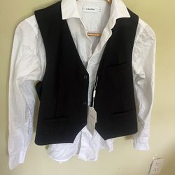 Suit Set Boy Vest pant Yuan Lu  & Calvin Klein Shirt size 14