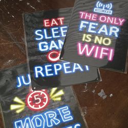 Neon Gamer Metal Signs 