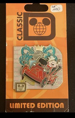 New DISNEY WDW CLASSIC D COLLECTION MR. TOAD'S WILD RIDE PIN ON CARD LE 1000